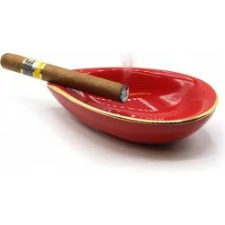 adorini Keramische Sigarenasbak Blad Rood