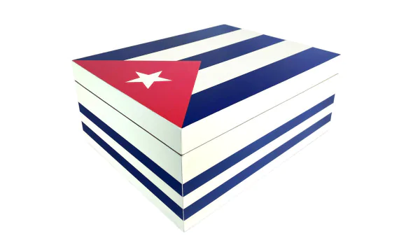 Sigaren Humidor Wit met Cubaanse Vlag 50-75 Sigaren