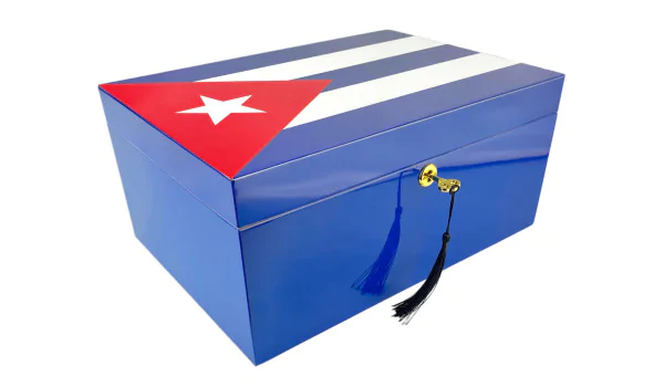 Sigaren Humidor Blauw met Cubaanse Vlag 100 Sigaren