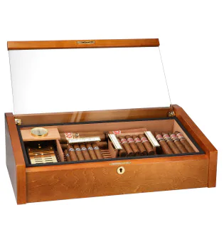 adorini Vega Deluxe Glazen Bovenkant Humidor Mahonie foto 16