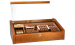 adorini Vega Deluxe Glazen Bovenkant Humidor Mahonie foto 16