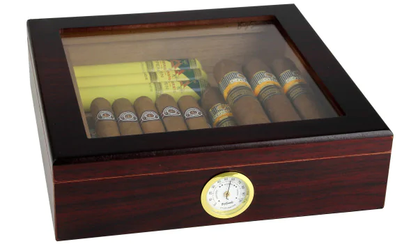 BigSmoke Humidor bruin met glazen deksel