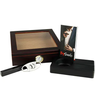 BigSmoke Humidor Set bruin met glazen deksel foto 7