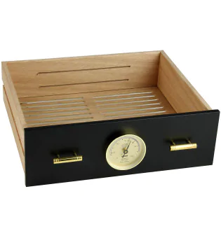 Lade voor adorini Humidor Chianti medium zwart met hygrometer gat foto 5