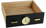 Lade voor adorini Humidor Chianti medium zwart met hygrometer gat foto 5