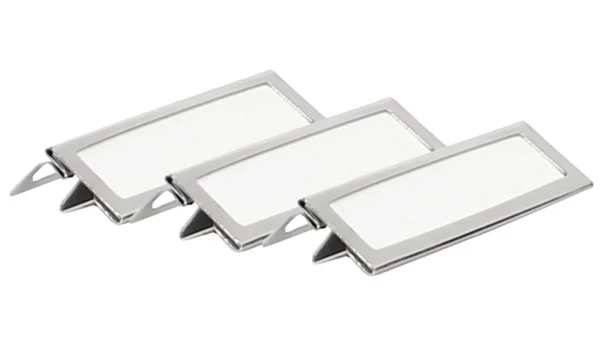 adorini etiket clips metaal zilver verpakking van 3
