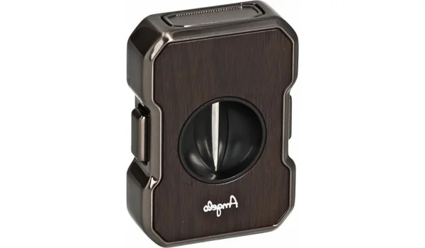 Angelo sigarenknipper V-Cut antraciet met houtnerf