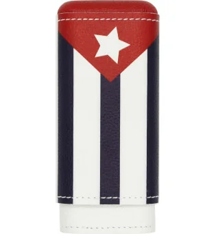 adorini Sigarenkoker echt leer 2-3 sigaren Cubaanse vlag