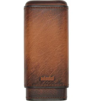 adorini Echt Vintage Bruin Leren Sigarenkoker 2-3 Sigaren