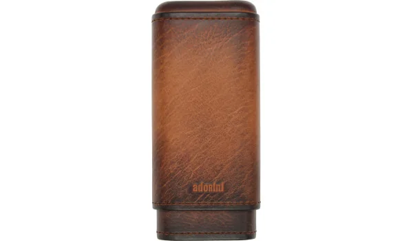 adorini Echt Vintage Bruin Leren Sigarenkoker 2-3 Sigaren