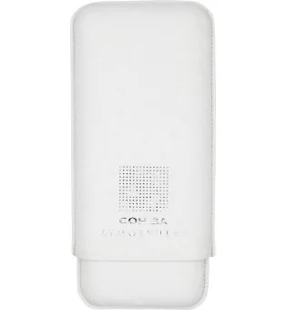 Cohiba Atmosphere Sigarenkoker Leer Wit en Zilver