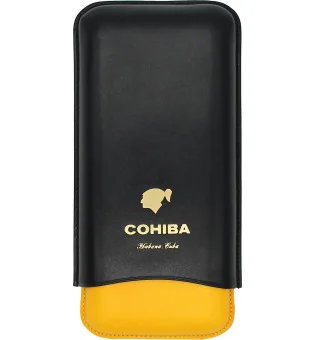 Cohiba Sigarenkoker Leer Zwart, Geel en Wit