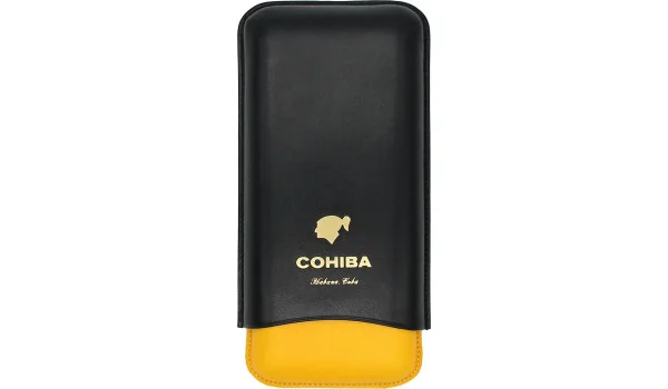 Cohiba Sigarenkoker Leer Zwart, Geel en Wit