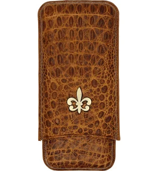 Montecristo Fleur de Lis Sigarenkoker Leer Croco Bruin 3 stuks.
