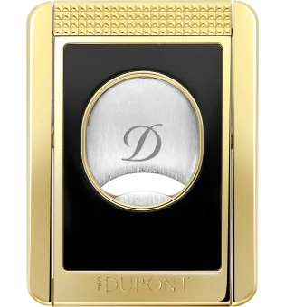 S.T. Dupont dubbelmes-snijder met sigarenhouder, zwart en goud 003553